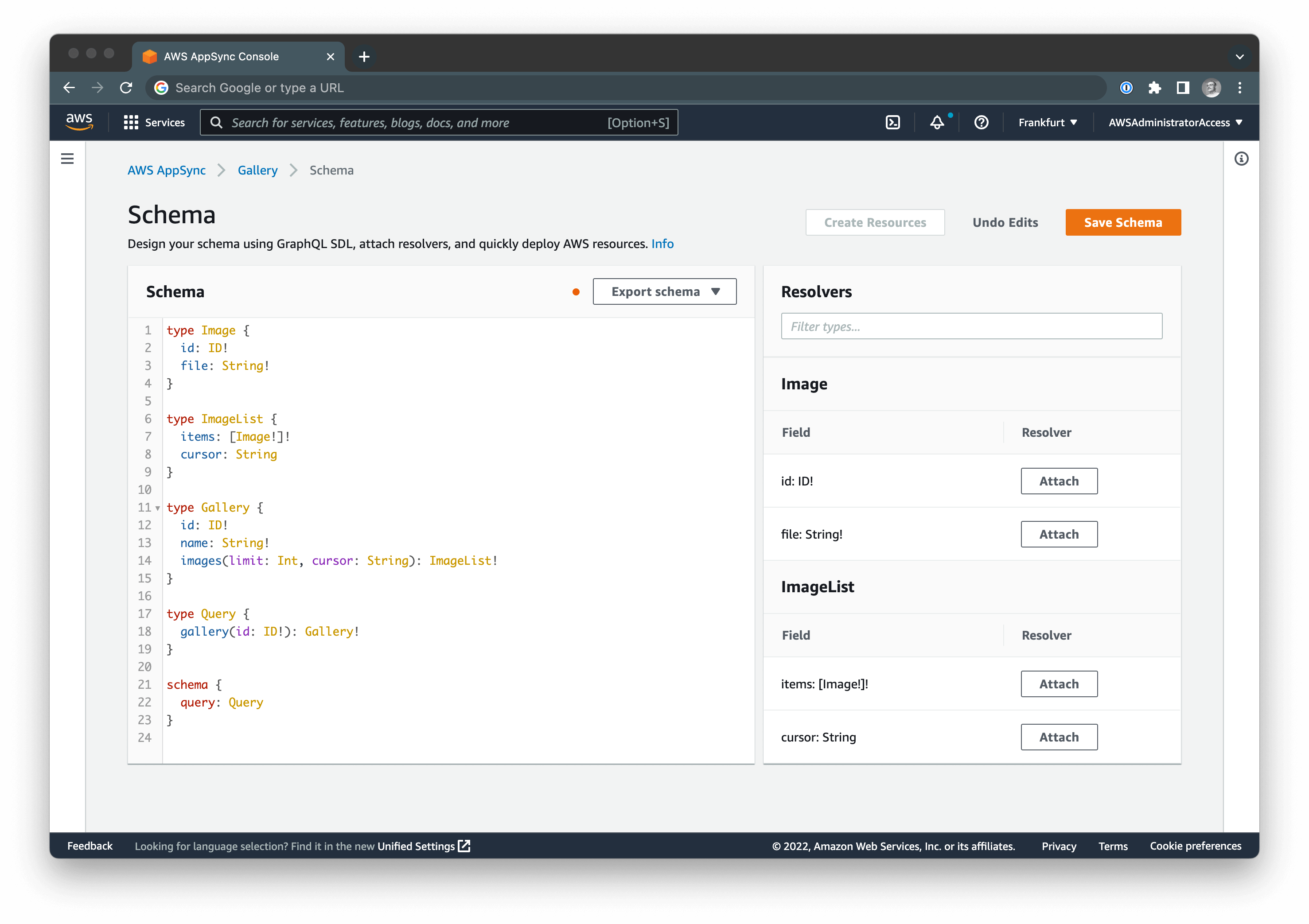 AWS AppSync Console