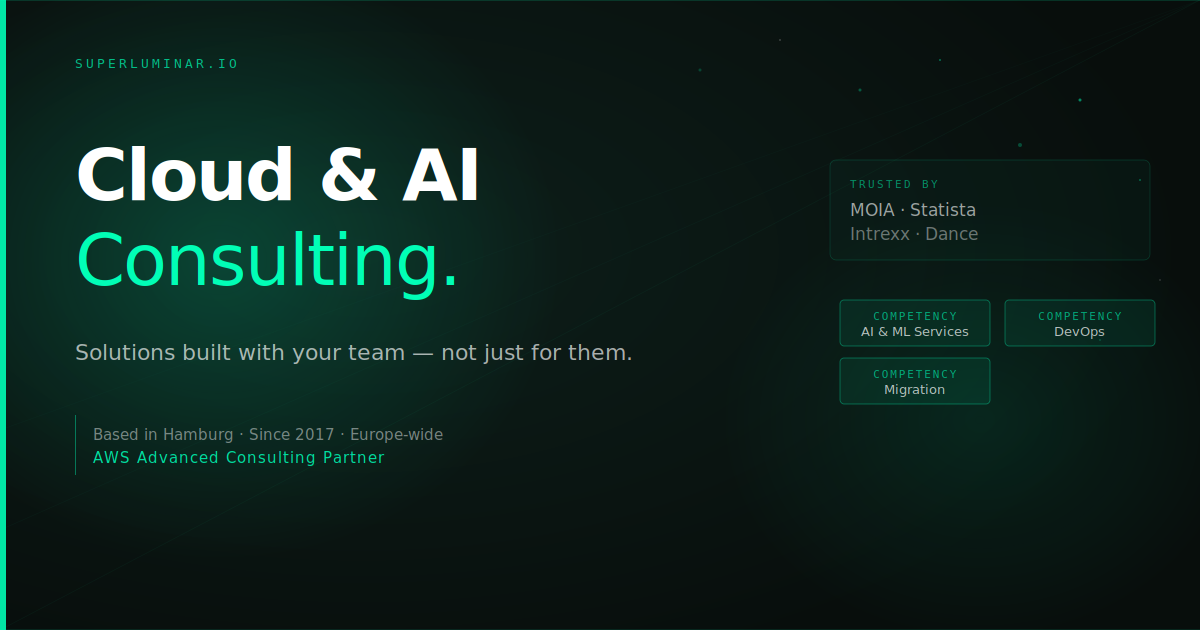 superluminar. Cloud & AI Consulting – Solutions built with your team.